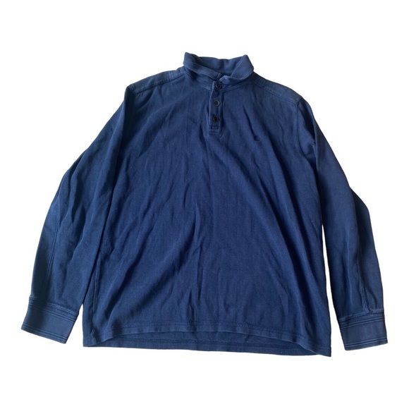 Timberland Navy Collared Henley Sweatshirt Regular Fit XL - Picture 1 of 3